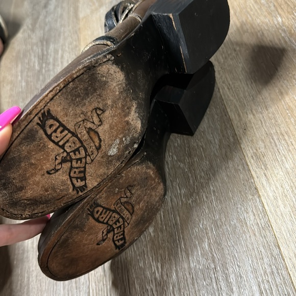 Freebird Brown Strappy Booties Stair - Picture 3 of 7